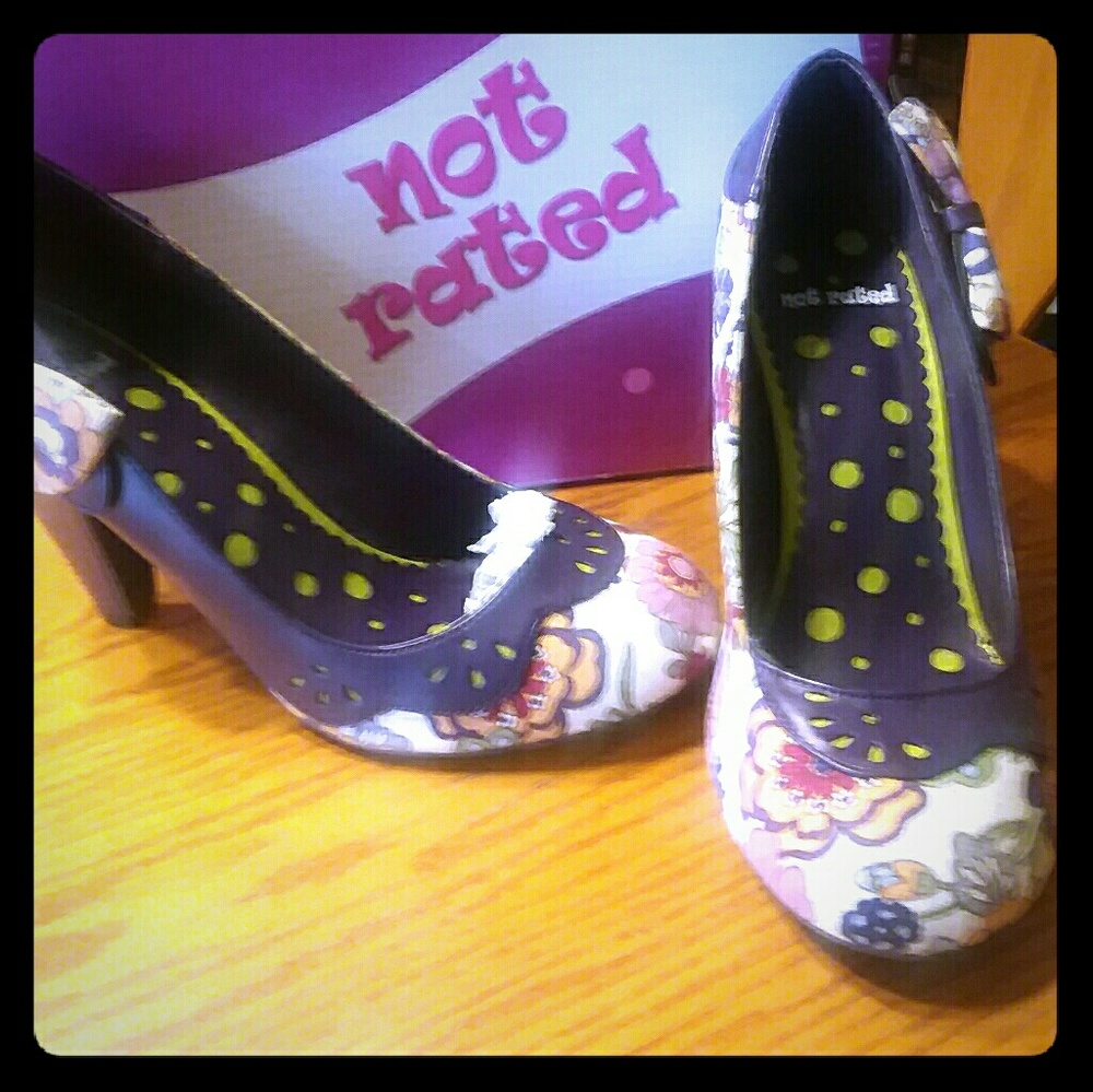 Purple Floral Heels